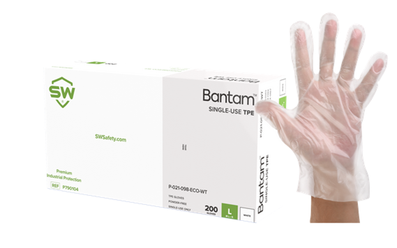 P-021-098-WT SW Safety® 3.2-mil  Bantam™ EcoTek® TPE Gloves 